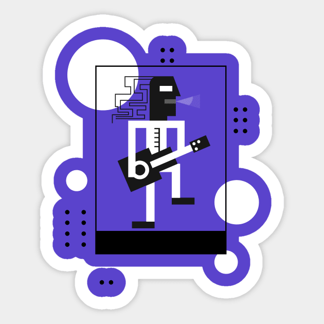 Graphic Guitar Player Sticker by HappyGirlinWorld